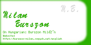 milan burszon business card